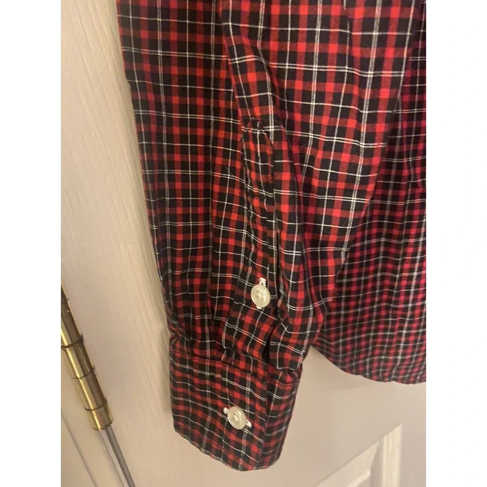 Ralph Lauren Polo Red And Blue Plaid Long Sleeve Shirt Size 10-12